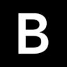 Logo: letra B branca em fundo preto.